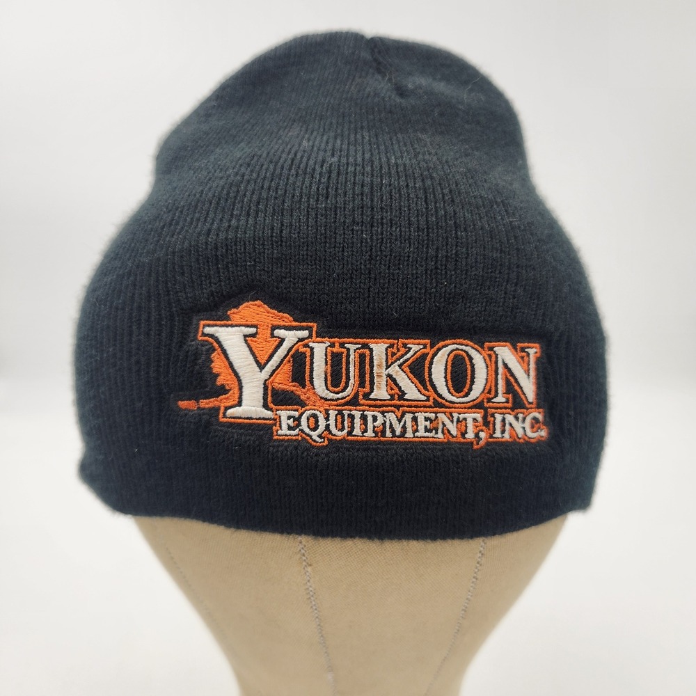 Yukon Equipment Inc Beanie‎ Hat Black Knit Embroidered Alaska Logo Skull Cap